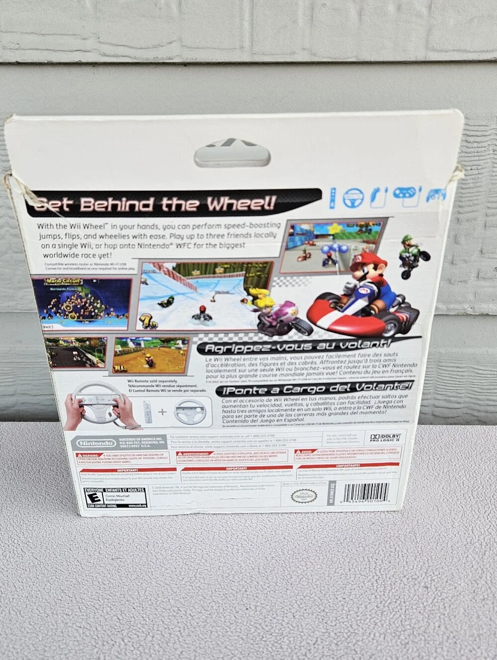 Nintendo WII Mario Kart With Wheel Box Set White CIB